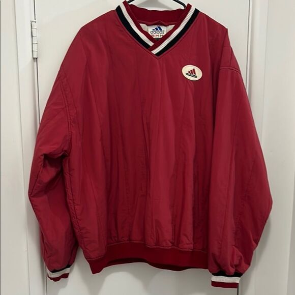 Vintage Adidas Red Pullover Jacket - Picture 1 of 3